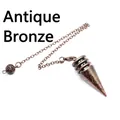 Pendolo per divinazione in metallo rame antico con catena abbinata - Bronzo