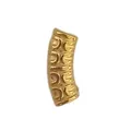 Macro view of vintage gold curved tube bead with embossed pattern for DIY jewelry. - Vintage U-Pattern Curved Tube (HY-424)