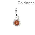 Elegant Goldstone pendant with sparkling reddish-brown stone and silver-tone accents. - Gold Sandstone