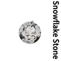 Pendentif donut en obsidienne flocon de neige avec breloque papillon en argent - Obsidienne flocon de neige