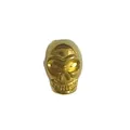 Polished golden skull stainless steel hole bead charm for DIY necklace bracelet jewelry - HY-90