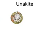 Pendentif boucle de paix en pierre d'Unakite naturelle avec breloque papillon argentée - Unakite