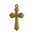Elegante ciondolo a croce in acciaio inossidabile placcato oro per creazioni fai-da-te - Stile Croce Curva (HY-1026) / Oro