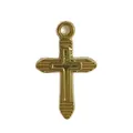 Ciondolo a croce in acciaio inossidabile dorato per creazione gioielli fai da te - Stile Croce a Righe (HY-1028) / Oro