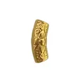Close-up of vintage floral engraved gold curved tube bead for DIY jewelry making - Baroque Style Pattern Curved Tube (HY-426)