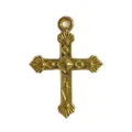 Pendente a croce in acciaio inossidabile placcato oro per gioielli fai-da-te - Stile Croce Vintage (HY-1027) / Oro
