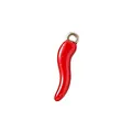 Colgante de chile rojo 3D en acero inoxidable chapado en oro para creación de joyas DIY - Chile