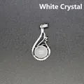 Elegant silver swan pendant necklace featuring a polished round white crystal for women - White Crystal