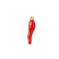 Colante de chile rojo 3D en acero inoxidable chapado en oro para joyería artesanal - Chili pequeño