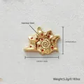 Gold plated stainless steel conch shell pendant with red zircon for DIY jewelry making - Red Zirconia Conch Pendant Only (Without Chain) (D157-1)