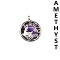 Elegant amethyst reindeer pendant necklace featuring a silver-toned snowflake cut-out - Hollow Deer Pendant / Amethyst