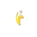 Colgante de plátano 3D de acero inoxidable bañado en oro para joyería DIY - Plátano