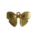 Ciondolo a fiocco in acciaio inossidabile dorato per gioielli DIY - Flat Bow Style (HY-1004) / Oro