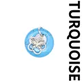 Pendentif donut en turquoise bleue avec une breloque papillon creuse argentée. - Turquoise Bleue