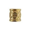 Close-up of 18K gold plated stainless steel barrel bead with vintage pattern. - Vintage Triomphe Relief Bead (HY-269)
