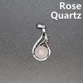 Elegant natural rose quartz pendant necklace for women with sparkling crystal accents - Rose Quartz