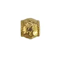 Detailed macro view of vintage patterned 18K gold plated stainless steel jewelry spacer bead - Vintage Baroque Pattern Bead (HY-271)