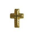 Ciondolo a forma di croce in acciaio inossidabile placcato oro per creazione gioielli - Double Layer Cross Style (HY-185) / Oro
