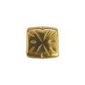 Vintage 18K gold plated stainless steel square bead with engraved patterns for DIY - Vintage Star Square Bead (HY-268)