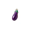 3D stereoscopic eggplant food series charm in purple and gold for DIY jewelry making - Eggplant