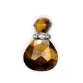 Close-up of faceted tiger eye stone teardrop essential oil diffuser bottle pendant - Tiger's Eye / Silver-Tone Accessories
