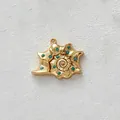 Gold plated stainless steel sea shell pendant with green zirconia for DIY jewelry - Green Zirconia Conch Pendant Only (Without Chain) (D157-4)