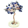 Handmade lapis lazuli crystal tree on calcite base for chakra healing and home decor - Lapis Lazuli