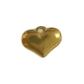 Vista dettagliata del ciondolo a cuore irregolare in acciaio inossidabile placcato oro 18 carati - Charm a cuore irregolare in stile cool (HY-981)