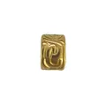 Macro detail of a retro 18K gold plated stainless steel barrel bead for DIY jewelry designs. - Vintage Pattern Barrel Bead (HY-267)