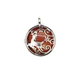 Elegant silver-toned reindeer locket pendant featuring a sparkling reddish goldstone - Hollow Deer Pendant / Gold Sandstone