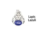 Natural lapis lazuli gemstone Maitreya Buddha pendant necklace with silver finish - Lapis Lazuli