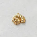 Gold-plated stainless steel nautilus shell pendant with crystals for DIY jewelry making - Clear Zirconia Conch Pendant Only (Without Chain) (D155-2)