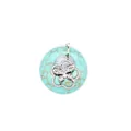 Élégant pendentif en turquoise naturelle doté d'une délicate breloque papillon en argent - Turquoise