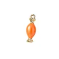 3D orange enamel candy pendant accessory with premium gold plated stainless steel finish - Orange Candy