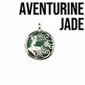 Intricate silver reindeer locket pendant featuring natural green aventurine jade - Hollow Deer Pendant / Aventurine Jade