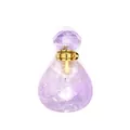 Macro detail of faceted teardrop amethyst crystal aromatherapy oil diffuser pendant bottle - Purple Jade / Gold Accessories