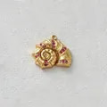 Elegant gold plated stainless steel conch pendant featuring pink zircon for DIY jewelry crafts - Pink Zirconia Conch Pendant Only (Without Chain) (D155-4)