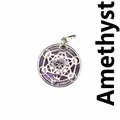 Natuurlijke paarse amethist stenen hanger ketting met fijn hol Merkaba ontwerp - Amethist