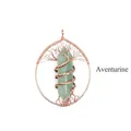 Exquisite handmade copper wire wrapped Tree of Life pendant with green aventurine crystal. - Aventurine (Rose Gold)