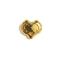 Eleganter Anhänger in Herzform aus 18K vergoldetem Edelstahl für DIY-Schmuckherstellung - Gerüschtes Herz (HY-200) / Gold