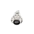 High-quality silver Maitreya Buddha pendant necklace featuring natural black obsidian stone - Obsidian