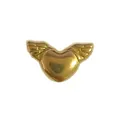 Pendente a cuore con ali in acciaio inossidabile placcato oro 18K per accessori DIY - Cuore con Ali (HY-401)