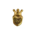 Vergulde roestvrijstalen hartvormige bedel met kroon en Love-gravure voor DIY-sieraden - Kroon Hart Love Gegraveerde Kraal (HY-388)