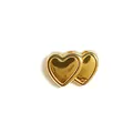 Elegante ciondolo a doppio cuore in acciaio inossidabile placcato oro 18K per gioielli fai-da-te - Doppio Cuore Sovrapposto (HY-85)