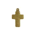 Vergoldeter Kreuzanhänger aus Edelstahl mit gehämmerter Textur für DIY-Schmuck - Gehämmertes Kreuz Stil (HY-986) / Gold