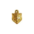 Golden stainless steel tiger head charm bead for DIY bracelet and necklace making - Tiger Head Through-Hole Bead