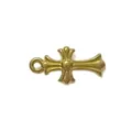 Ciondolo a forma di croce in acciaio inossidabile dorato per gioielli fai da te e collane - Retro Gothic Cross Style (HY-851) / Oro