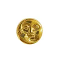 18K vergoldeter Edelstahl-Anhänger mit abstraktem Gesichtsdesign für DIY-Schmuckherstellung - Geometrischer Ball Porträt Stil (HY-400)