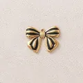 Vergoldeter Edelstahlanhänger in Schleifenform mit schwarzer Emaille für DIY-Schmuck - Schleife / 3er-Pack / Schwarz