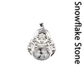 Maitreya Buddha necklace pendant with inlaid natural grey snowflake obsidian stone - Snowflake Obsidian